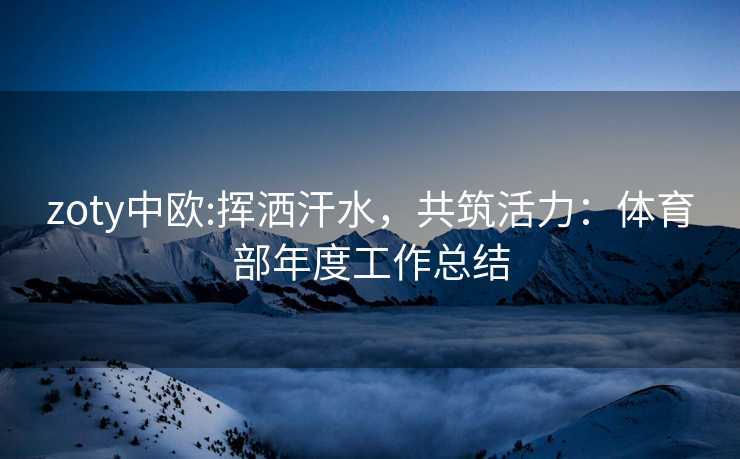 zoty中欧:挥洒汗水，共筑活力：体育部年度工作总结