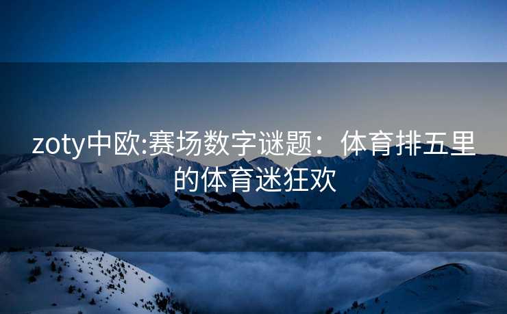 zoty中欧:赛场数字谜题：体育排五里的体育迷狂欢